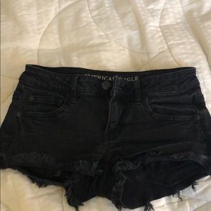 Black jean shorts